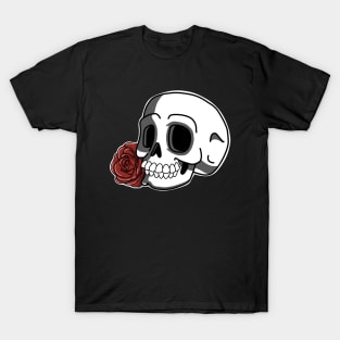 Classic skull and Rose T-Shirt